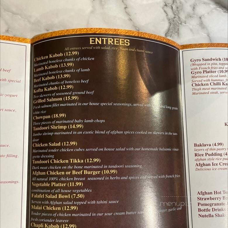 Maiwand Grill - Baltimore, MD menu_pic