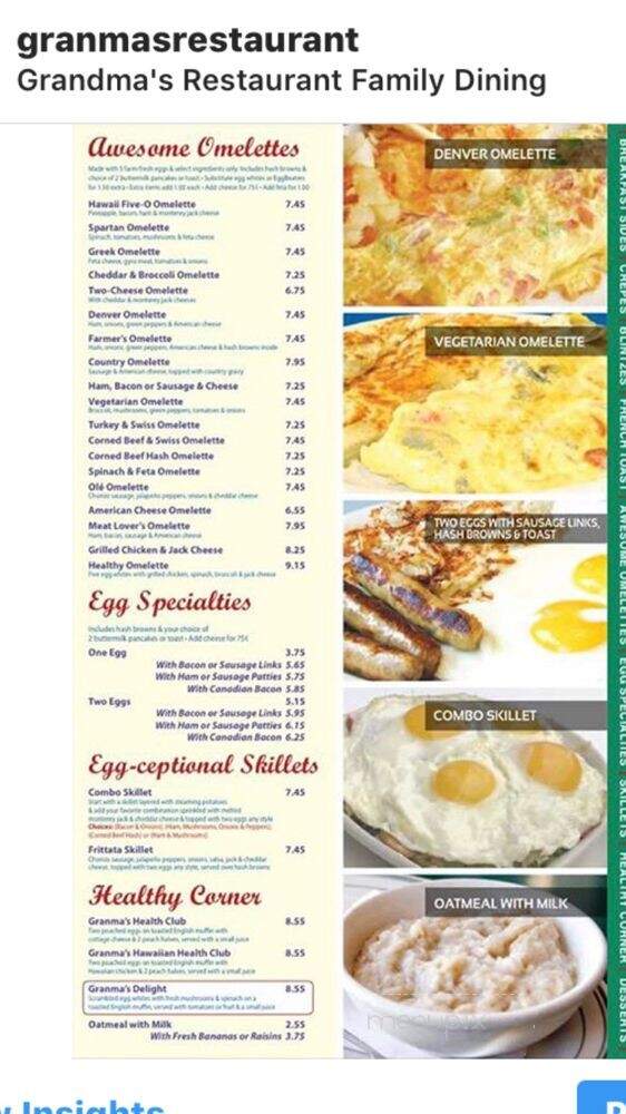 Granma's House of Pancakes - Utica, MI menu_pic