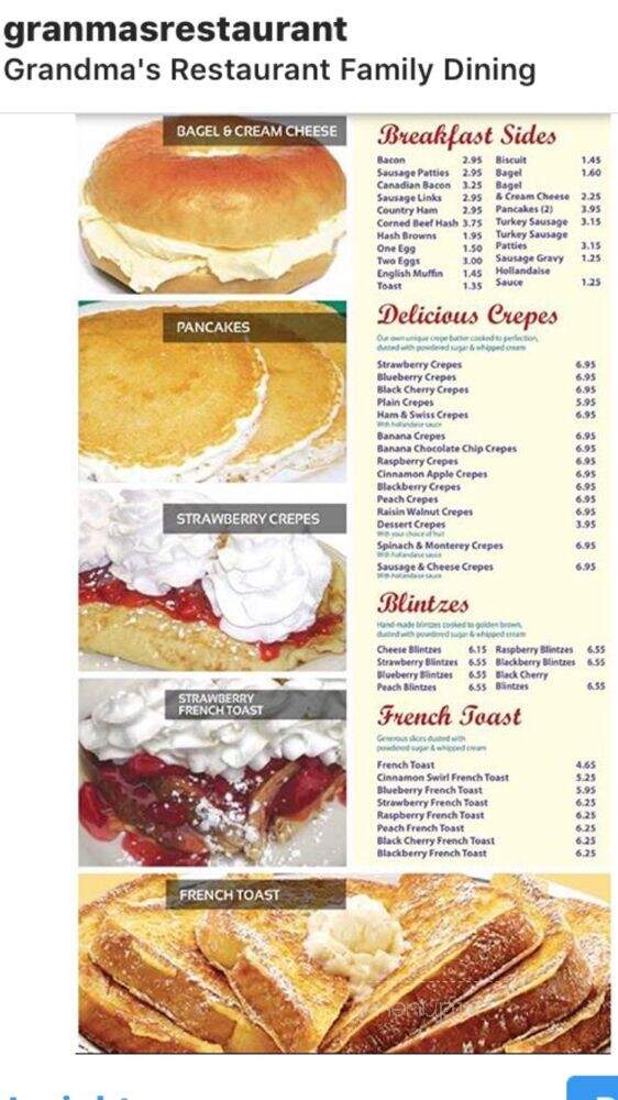 Granma's House of Pancakes - Utica, MI menu_pic