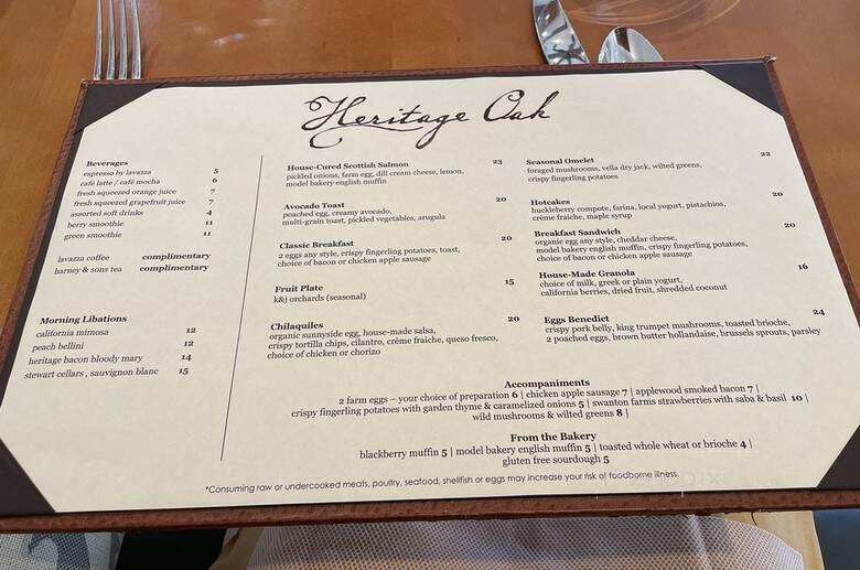 Hopper Creek Kitchen - Yountville, CA menu_pic