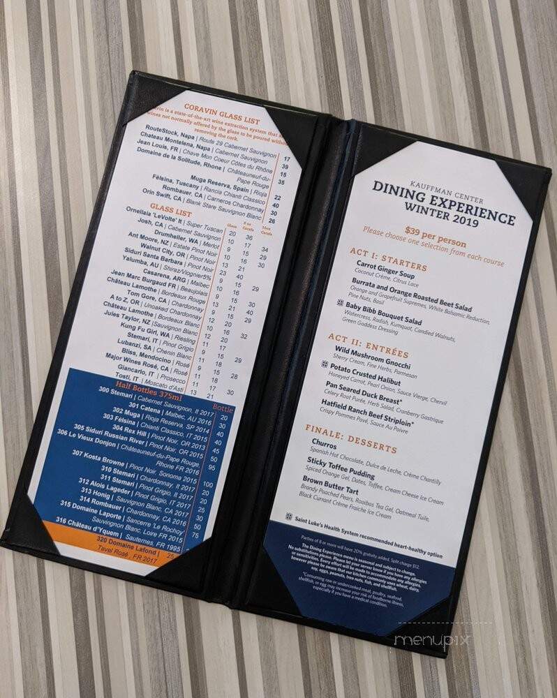 Kauffman Center Dining Experience - Kansas City, MO menu_pic