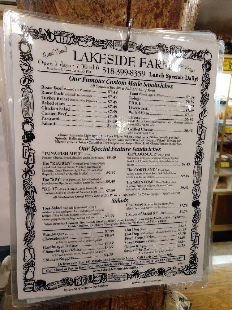 Lakeside Farms - Ballston Lake, NY menu_pic