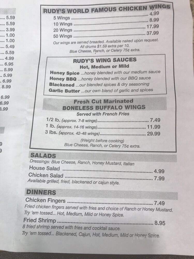 Rudy's Sports Bar - Largo, FL menu_pic