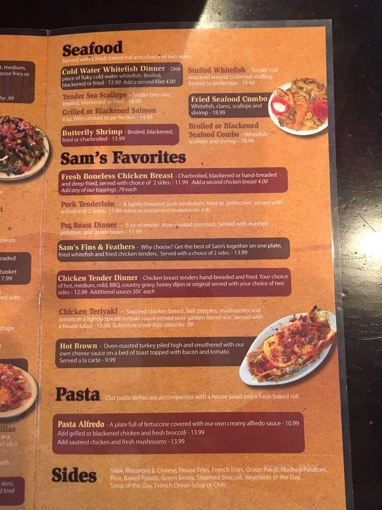 Sam's Food & Spirits - Floyds Knobs, IN menu_pic