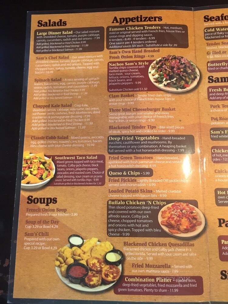 Sam's Food & Spirits - Floyds Knobs, IN menu_pic