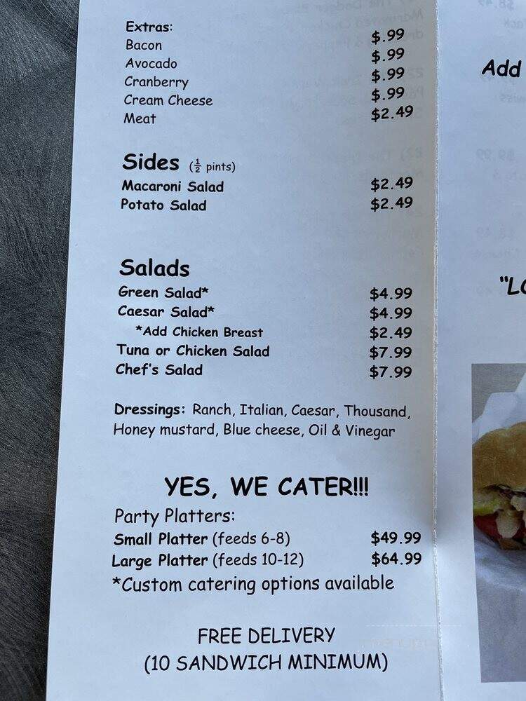 Sandwich Spot - Simi Valley, CA menu_pic