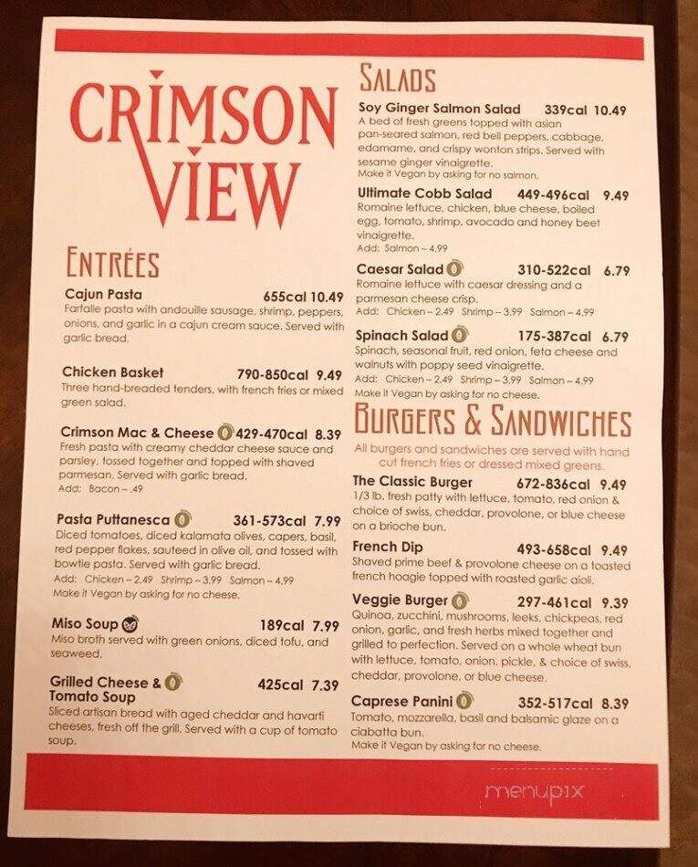 Crimson View - Salt Lake City, UT menu_pic