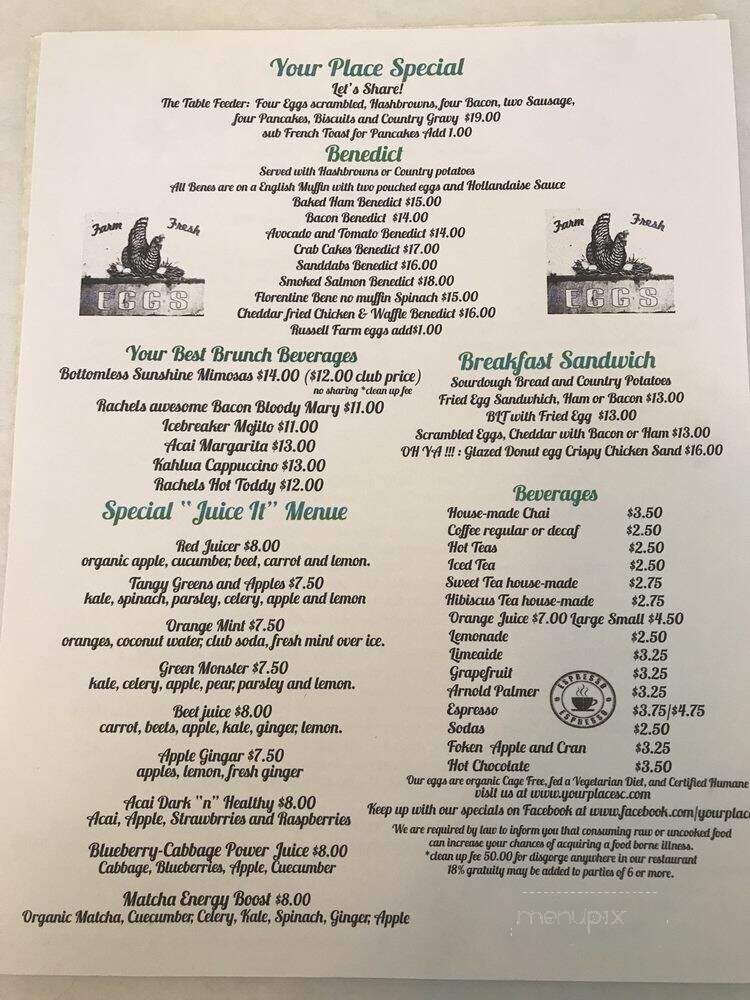 Your Place Farm To Table - Santa Cruz, CA menu_pic