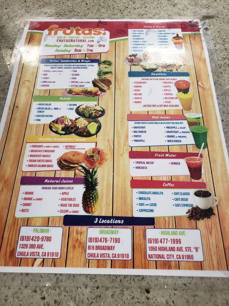 Frutas 100% Natural - National City, CA menu_pic