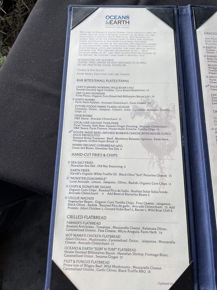 Oceans & Earth Restaurant - Yorba Linda, CA menu_pic