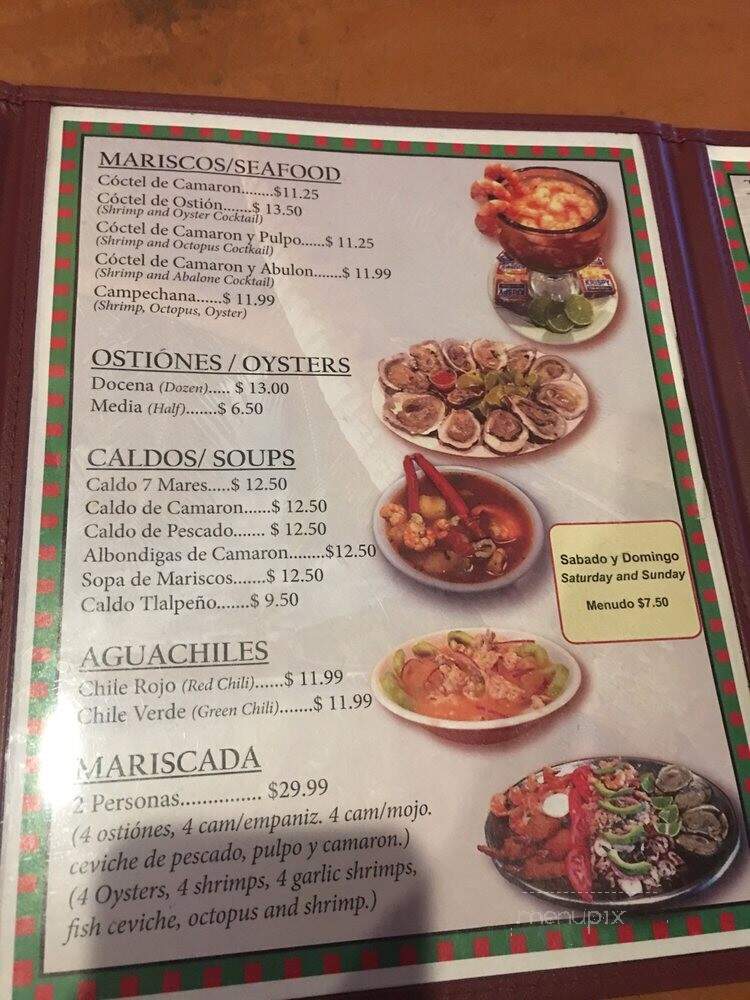 El Camaron Pela'O - Palmdale, CA menu_pic