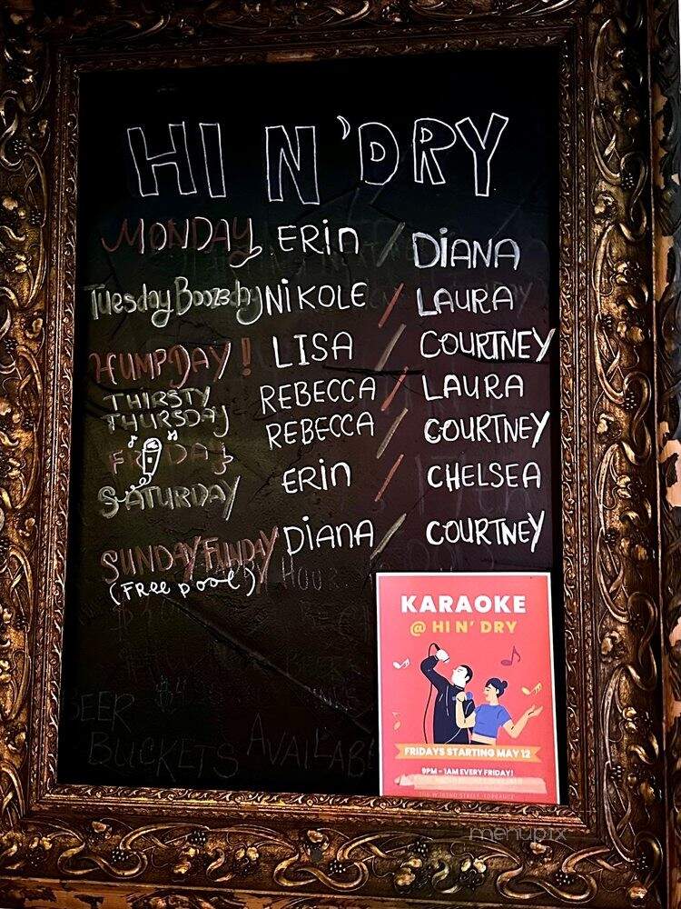 Hi n Dry Cocktails - Torrance, CA menu_pic