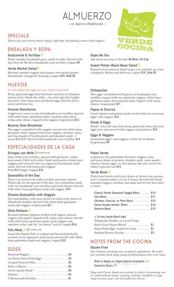 Verde Cocina - Portland, OR menu_pic