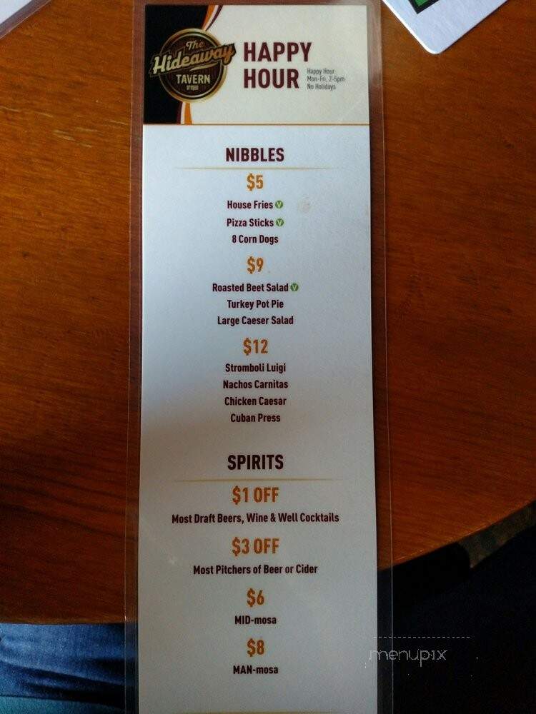 Hideaway Tavern - Bend, OR menu_pic