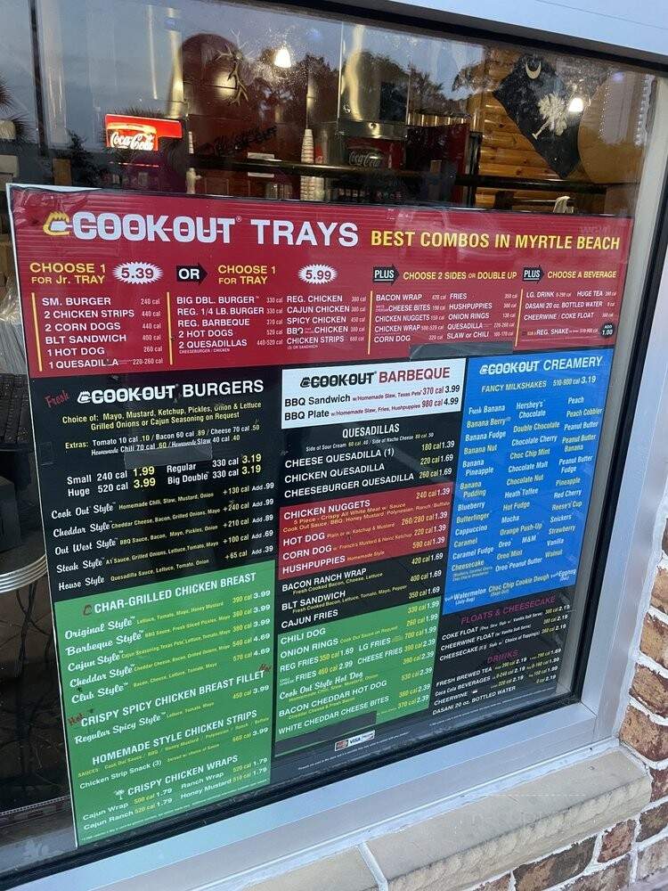 Cook Out - Myrtle Beach, SC menu_pic