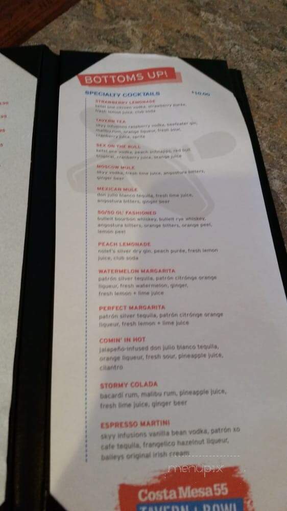 Costa Mesa 55 Tavern+Bowl - Costa Mesa, CA menu_pic