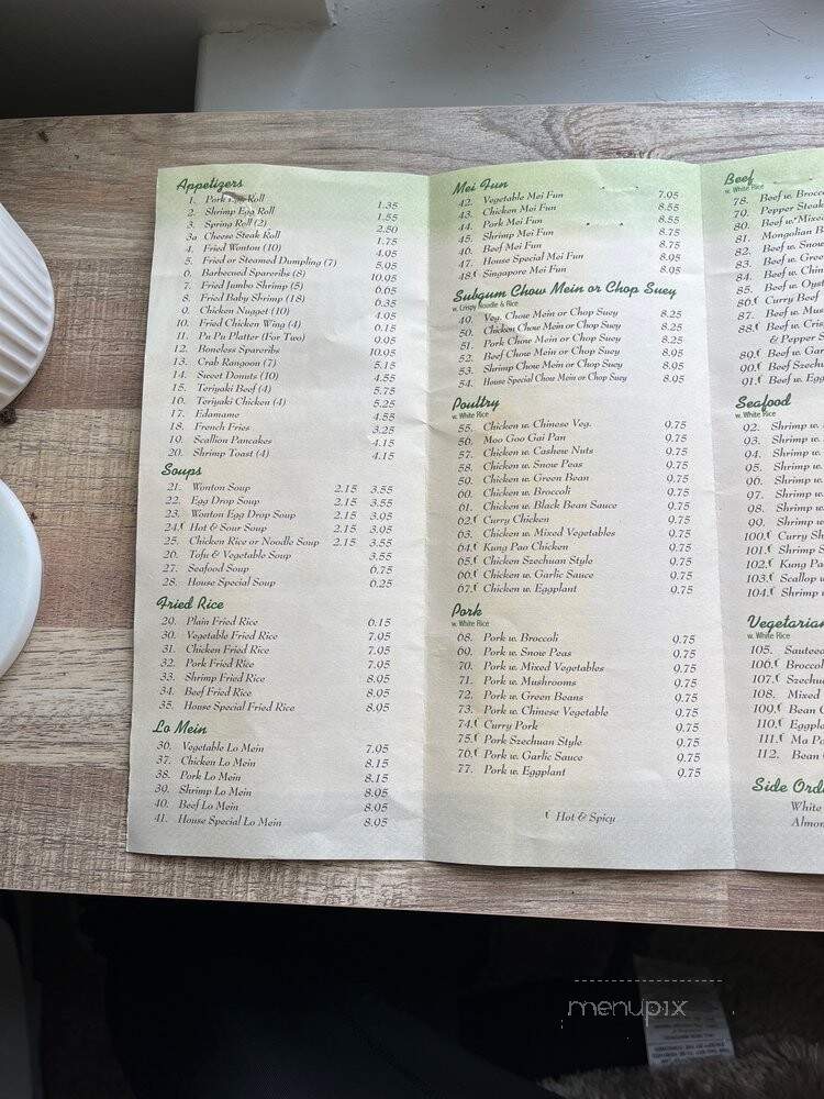 Asian Cafe - Carlisle, PA menu_pic