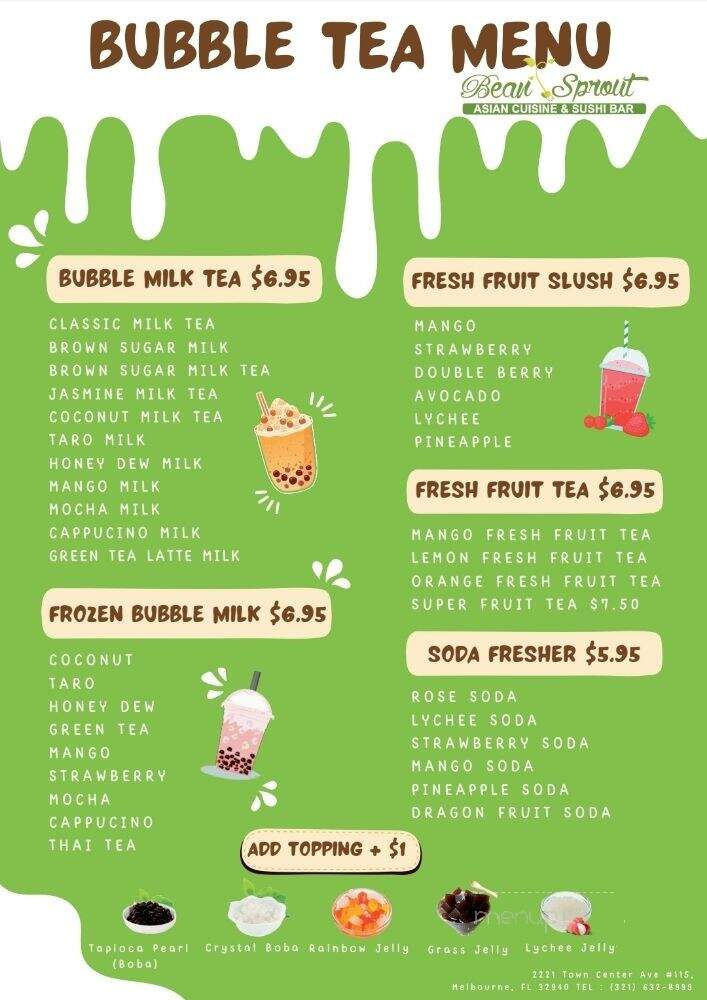 Bean Sprout - Melbourne, FL menu_pic