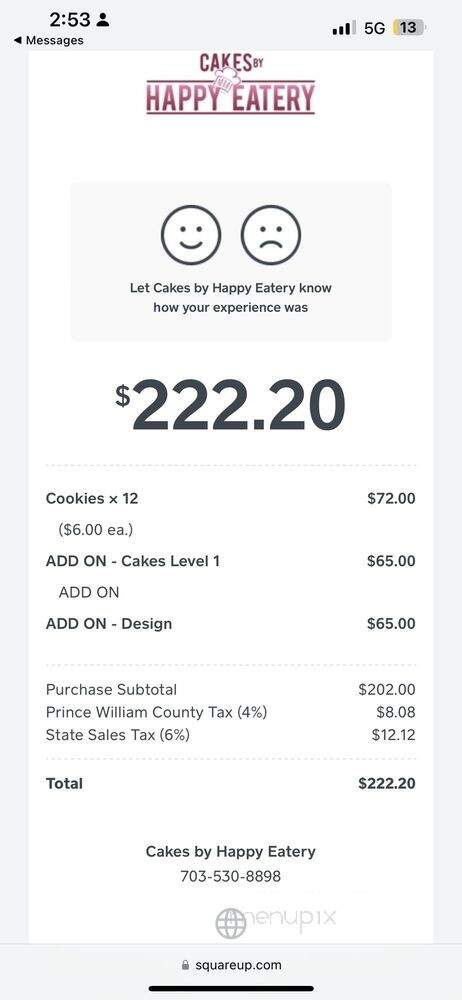 Cakes By Happy Eatery - Manassas, VA menu_pic