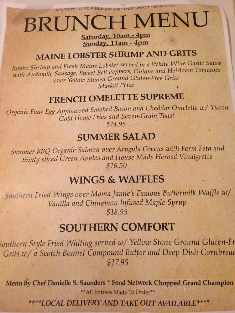 Mr. Tod's Pie Factory - Englewood, NJ menu_pic