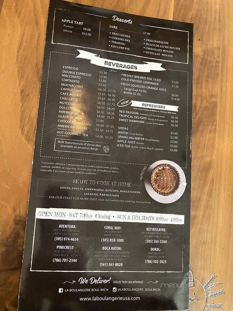 La Boulangerie BoulMich - Aventura, FL menu_pic