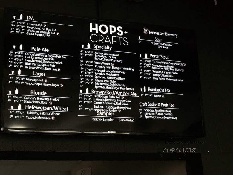 Hops & Crafts Taproom - Nashville, TN menu_pic
