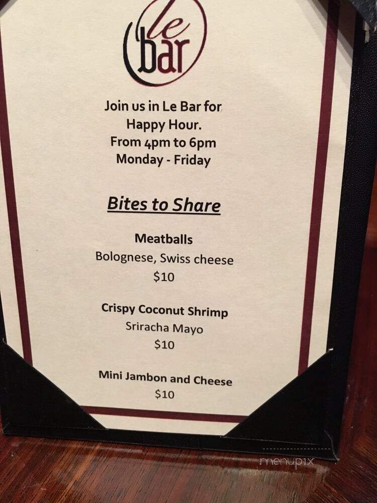 Le Bar - Washington, DC menu_pic