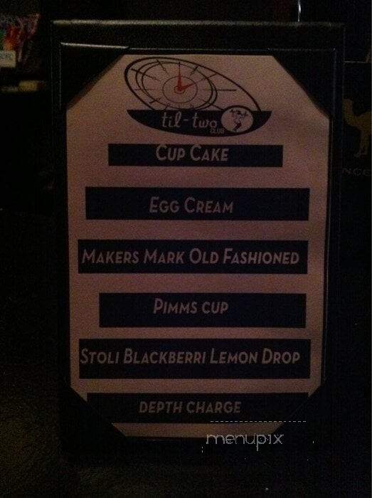 Til Two Club - San Diego, CA menu_pic