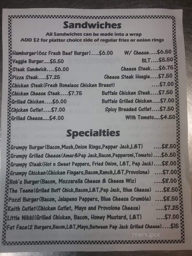 Grumpy's Tavern - Philadelphia, PA menu_pic