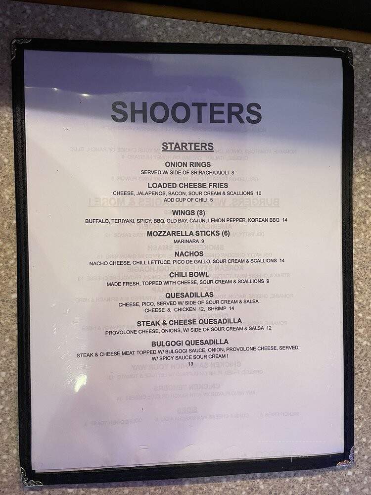Shooters Sports Bar - Springfield, VA menu_pic