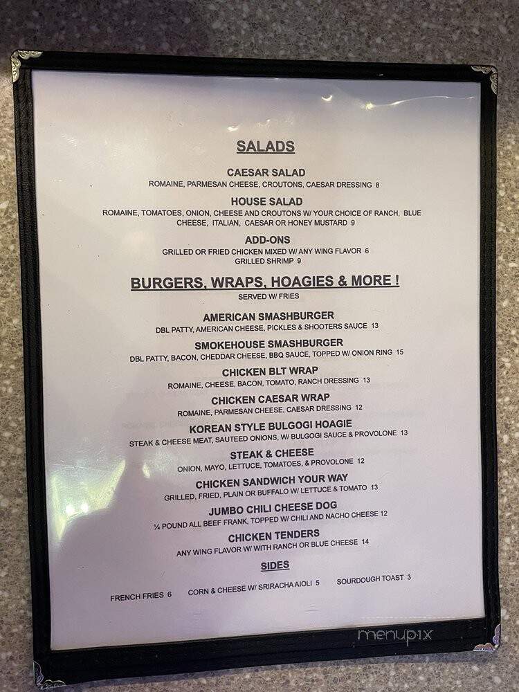 Shooters Sports Bar - Springfield, VA menu_pic