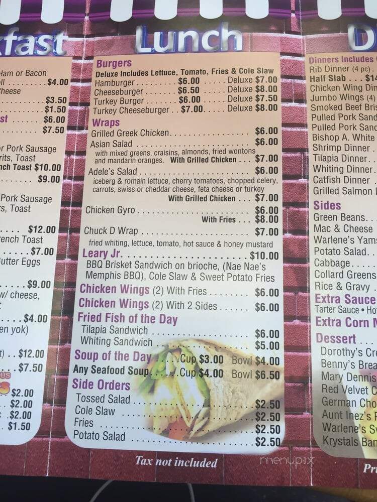 Benny B's - Baldwin, NY menu_pic