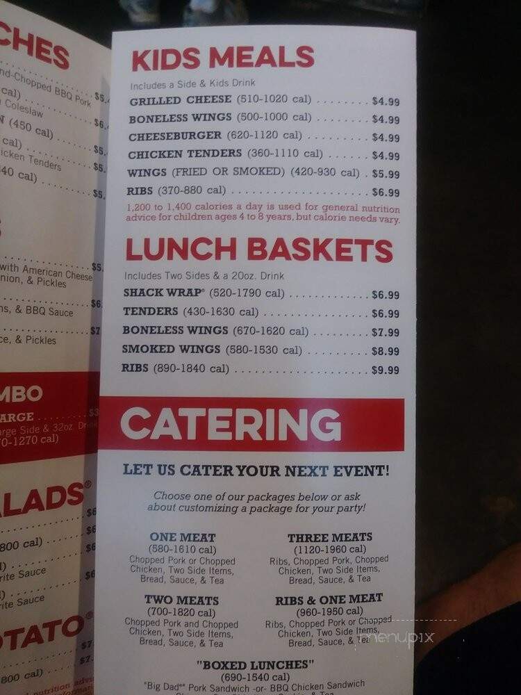 Shane's Rib Shack - McDonough, GA menu_pic