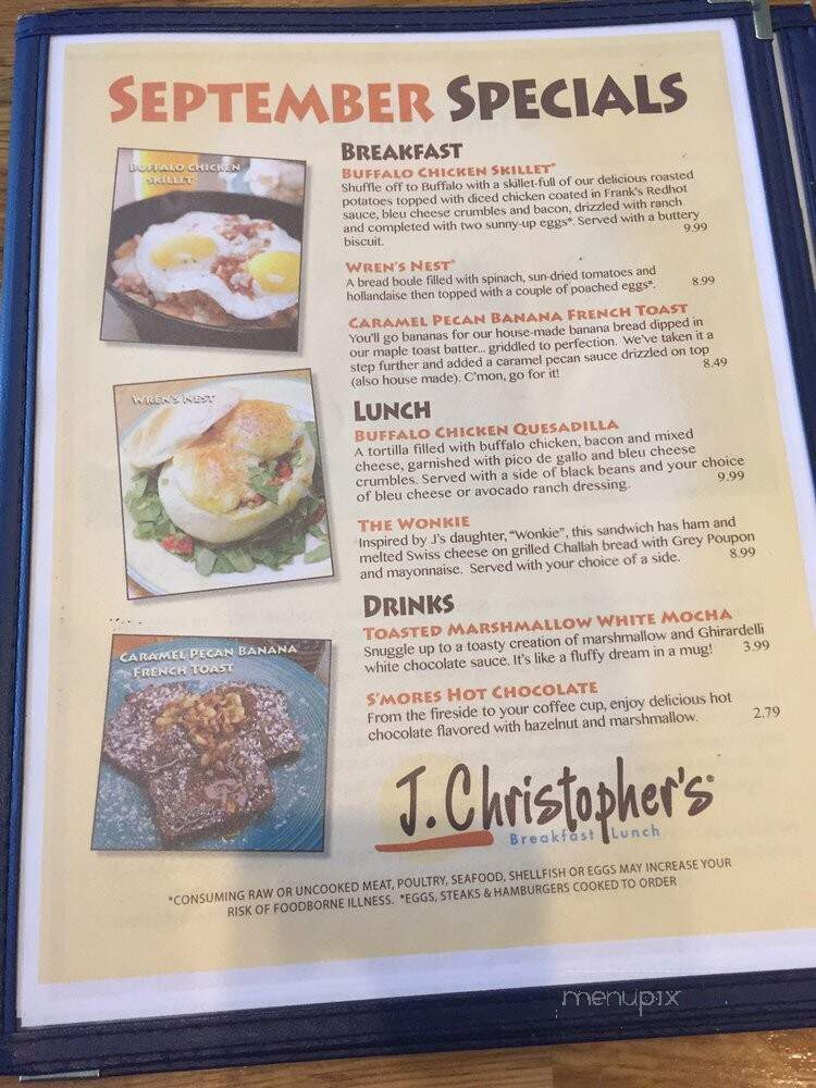 J Christopher's - Dacula, GA menu_pic