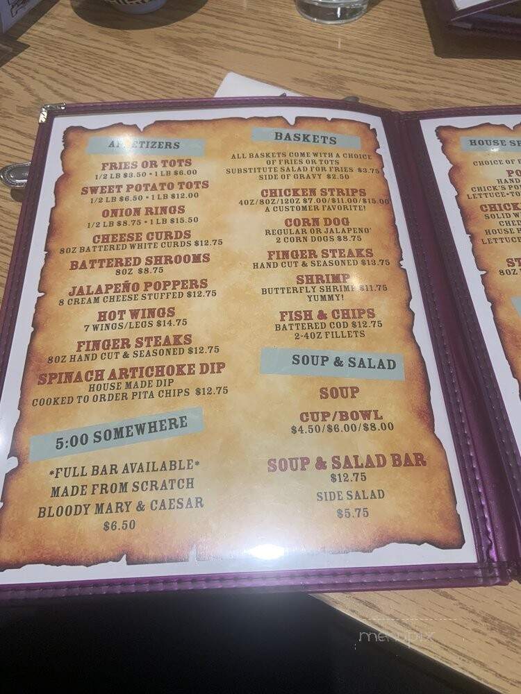 Chick's Restaurant & Bar - Sheridan, MT menu_pic