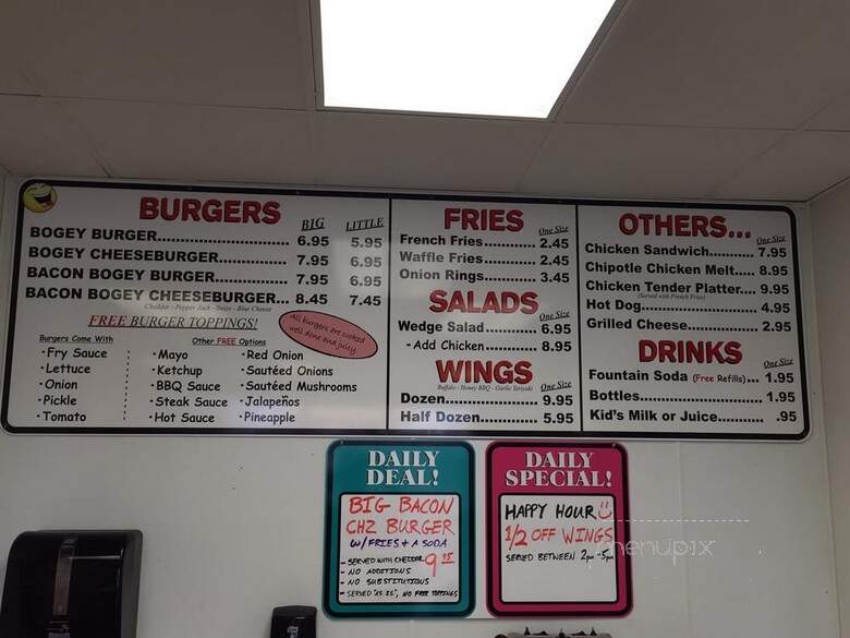 Bogey's Burgers & Ice Cream - Redmond, OR menu_pic