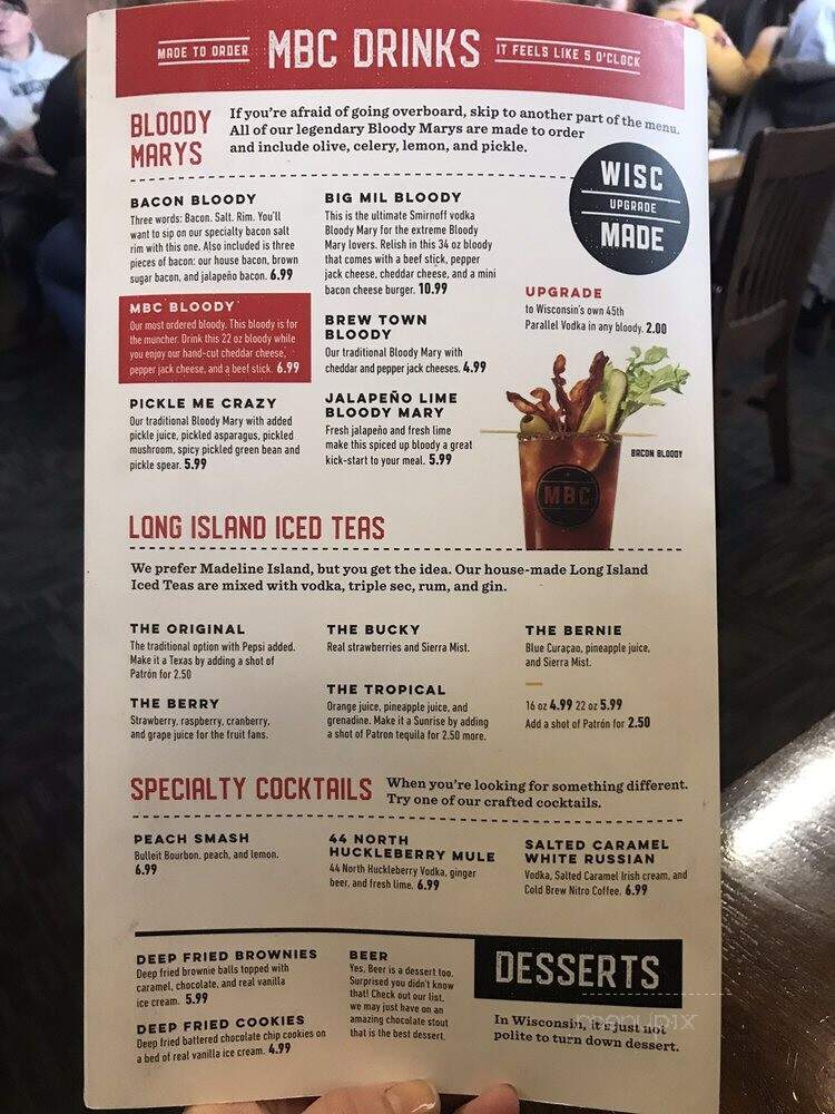 Milwaukee Burger Company - Appleton, WI menu_pic