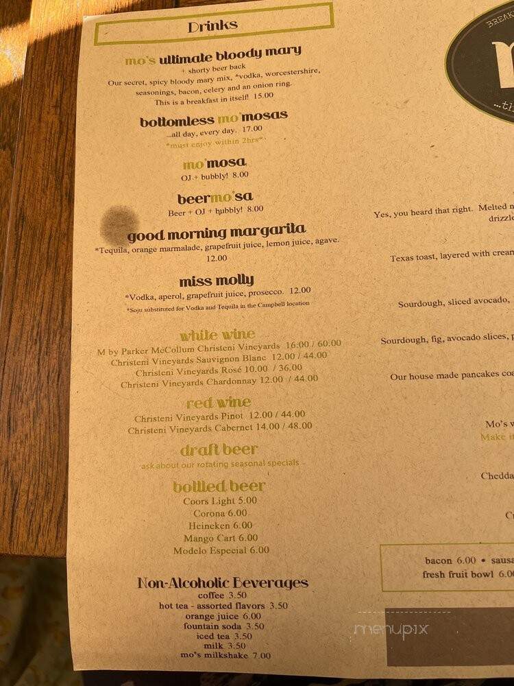 Mo's Breakfast and Burger Joint - Campbell, CA menu_pic