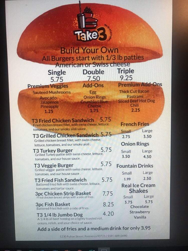Take 3 Burgers - Fresno, CA