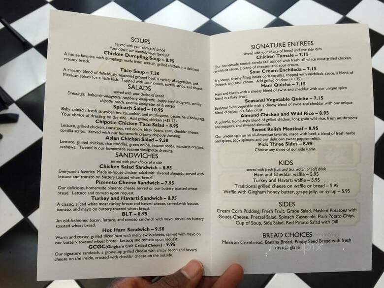 Gingham Cafe - Clarksville, TN menu_pic