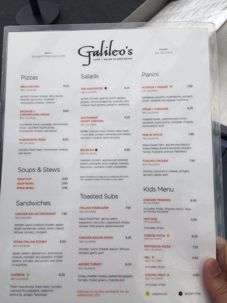 Cafe Galileo's - Chicago, IL menu_pic