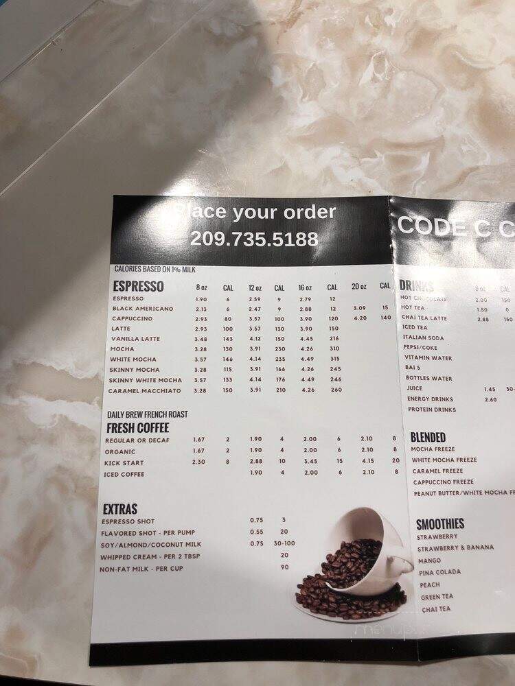 Code C Cafe - Modesto, CA menu_pic