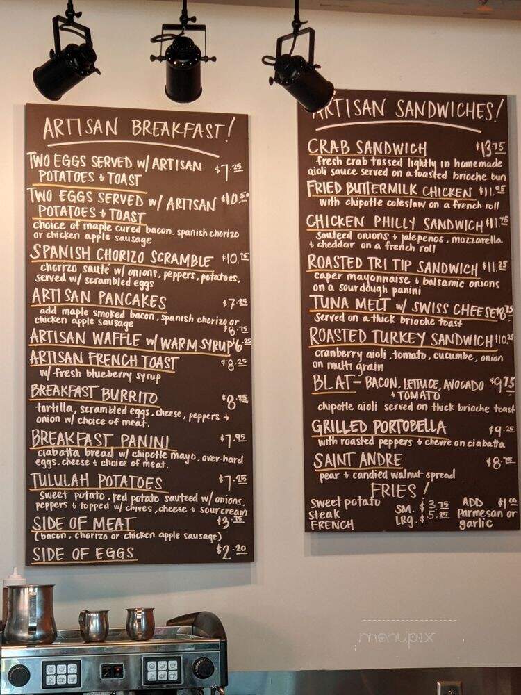 Artisan Kitchen & Cafe - Richmond, CA menu_pic