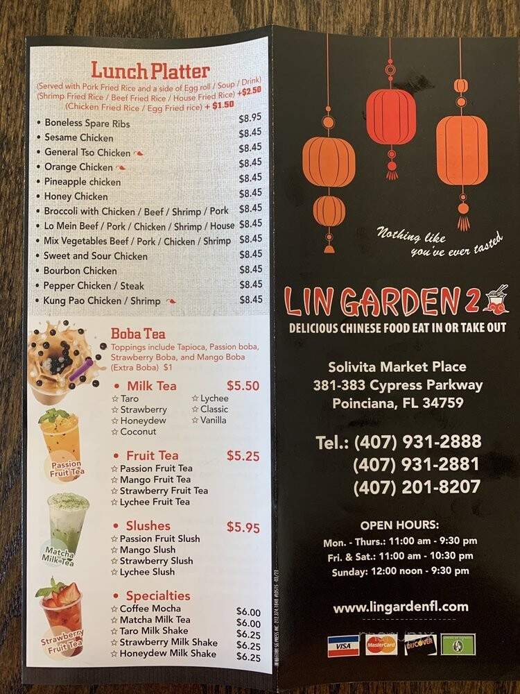 Lin Garden 2 - Kissimmee, FL menu_pic