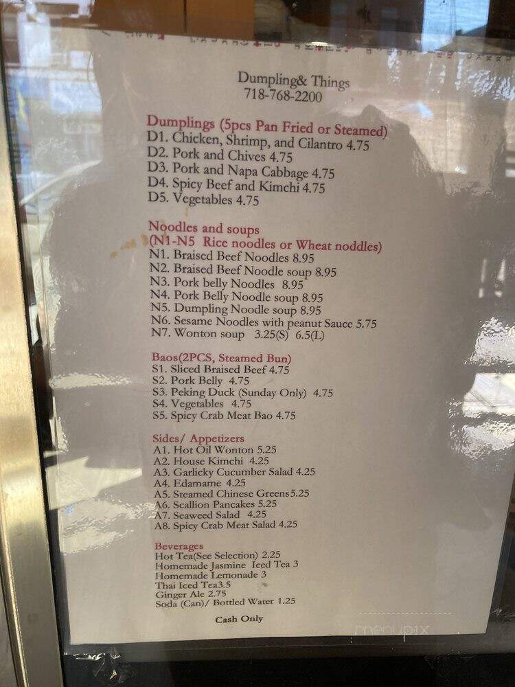 Dumplings & Things - Brooklyn, NY menu_pic