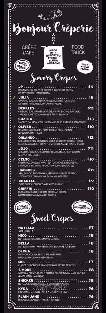 Bonjour Creperie Cafe - Morrisville, PA menu_pic