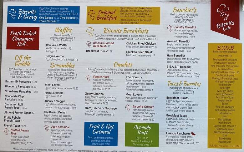 Biscuits Cafe - Portland, OR menu_pic