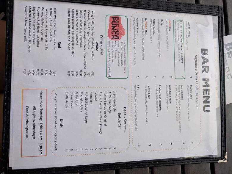 Be More Pacific - Austin, TX menu_pic