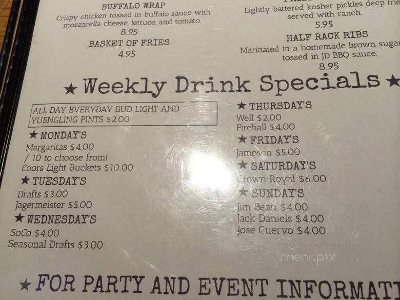 Press Box Bar & Grill - Charlotte, NC menu_pic
