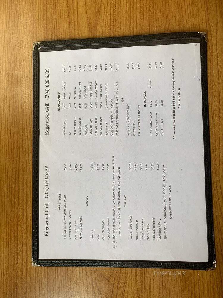Lovell's Edgewood Grill - Bessemer City, NC menu_pic